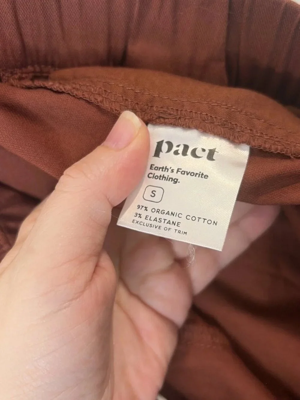 Pact Cropped Drawstring Pants in Rust